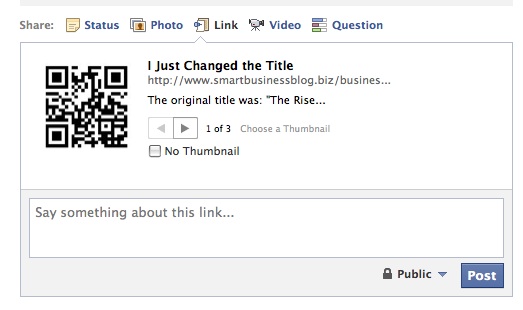 Rename Articles and Descriptions before sharing an article on Facebook