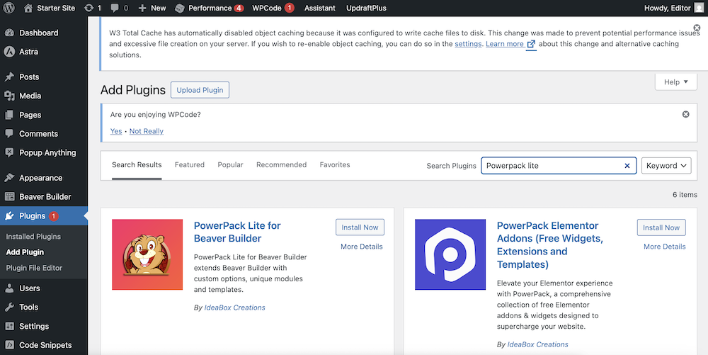 3 Adding Powerpack Lite For Beaver Builder To Make Clickable Columns